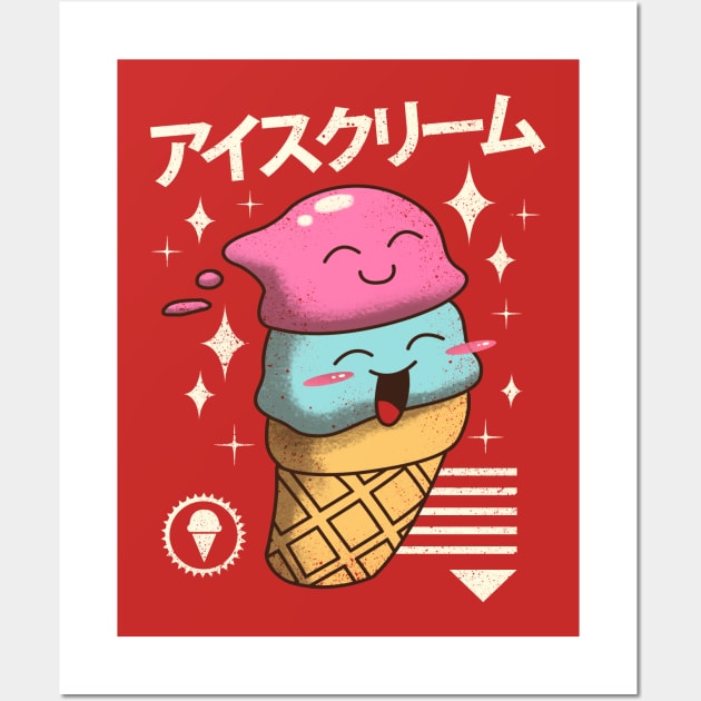 Kawaii Ice Cream Wall Art by Vincent Trinidad Art